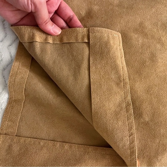 Ultrasuede Camel Dress Women’s S-M Tan Sleeveless Button-Down Midi Vintage - Picture 5 of 13